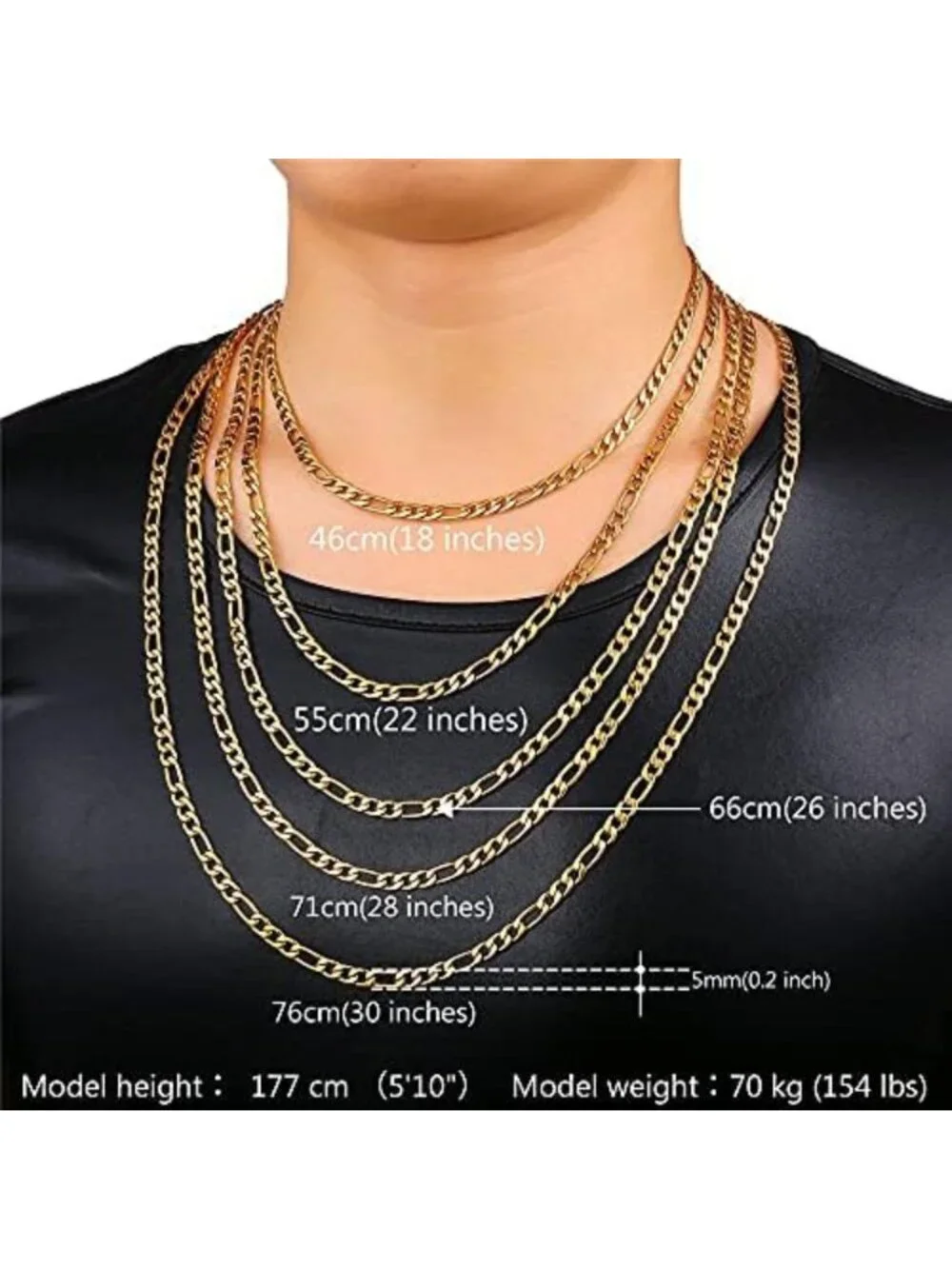 Stylish Stainless Steel Rope & Figaro Chain Necklace Bracelet Set for Men